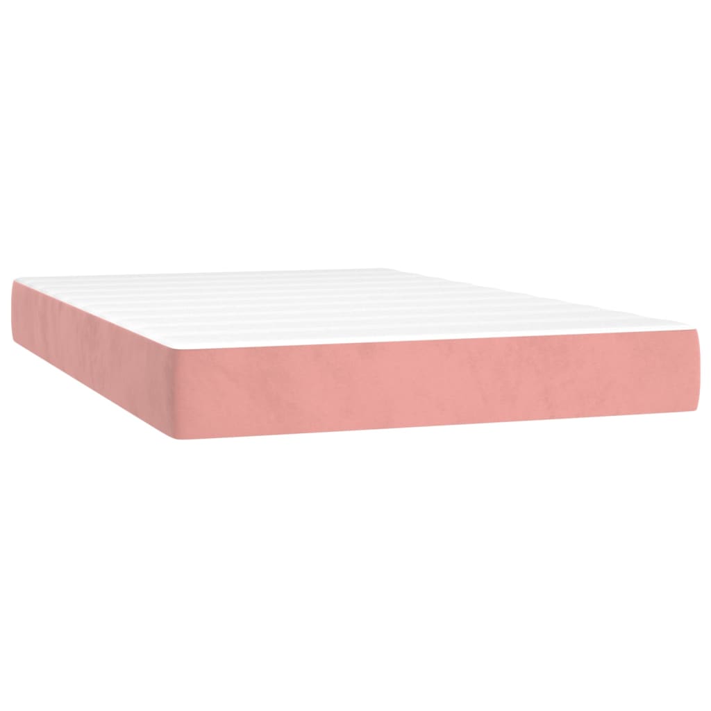 vidaXL Boxspring met matras fluweel roze 120x200 cm