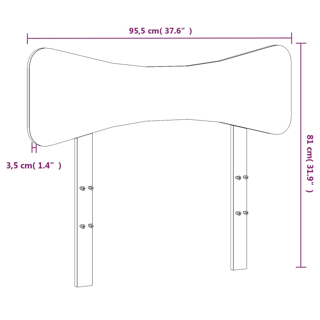 vidaXL Hoofdbord 90 cm massief grenenhout wasbruin