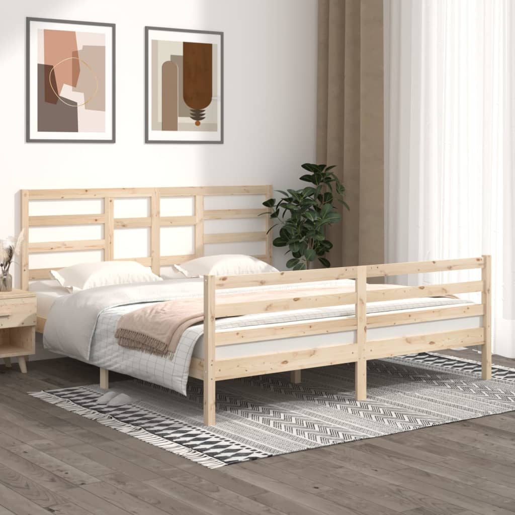 vidaXL Bedframe zonder matras massief hout 180x200 cm