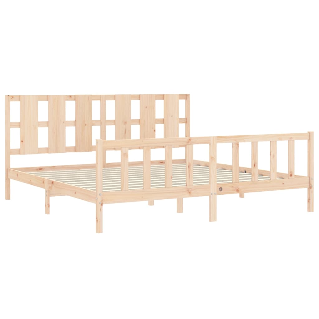 vidaXL Bedframe met hoofdbord massief hout 180x200 cm