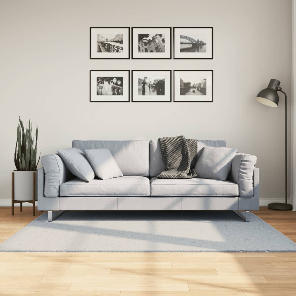 vidaXL Vloerkleed HUARTE laagpolig zacht wasbaar 120x170 cm blauw