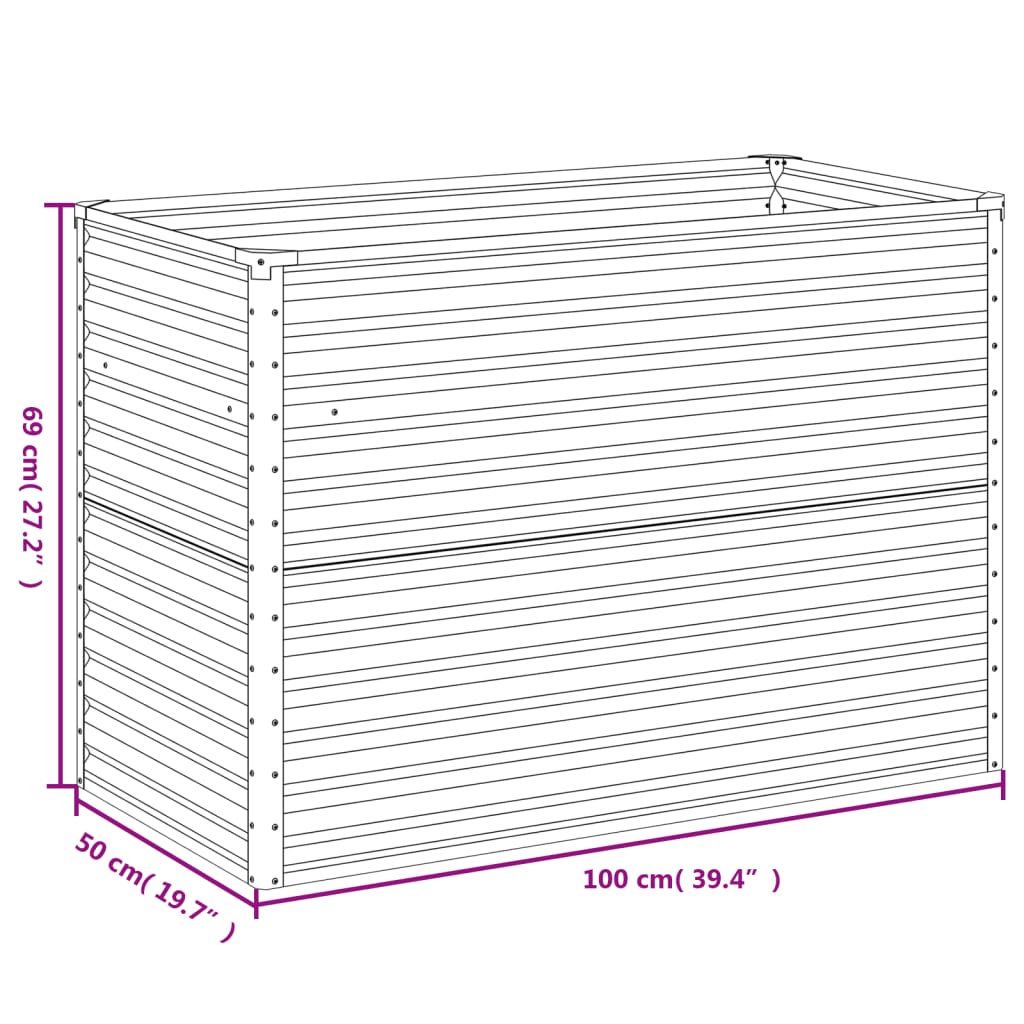 vidaXL Plantenbak verhoogd 100x50x69 cm cortenstaal