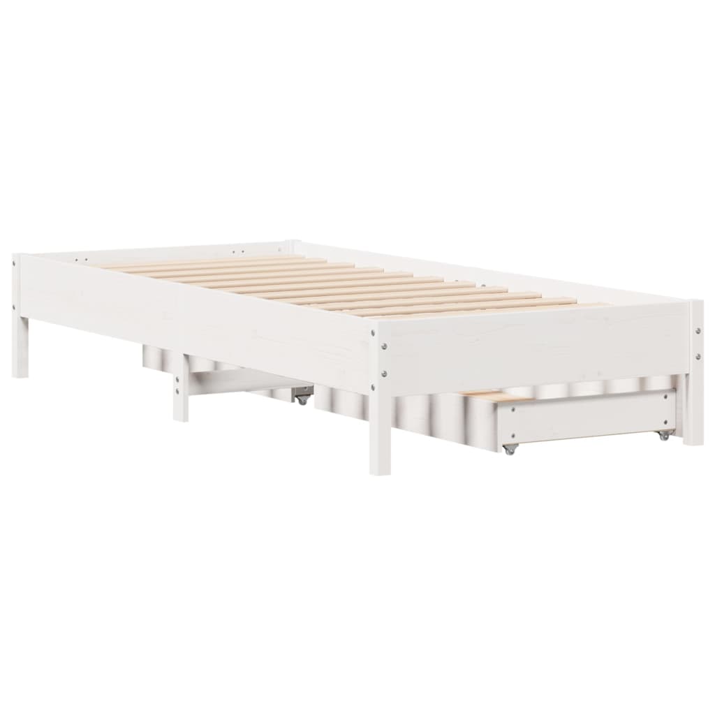 vidaXL Bedframe zonder matras massief grenenhout wit 140x200 cm