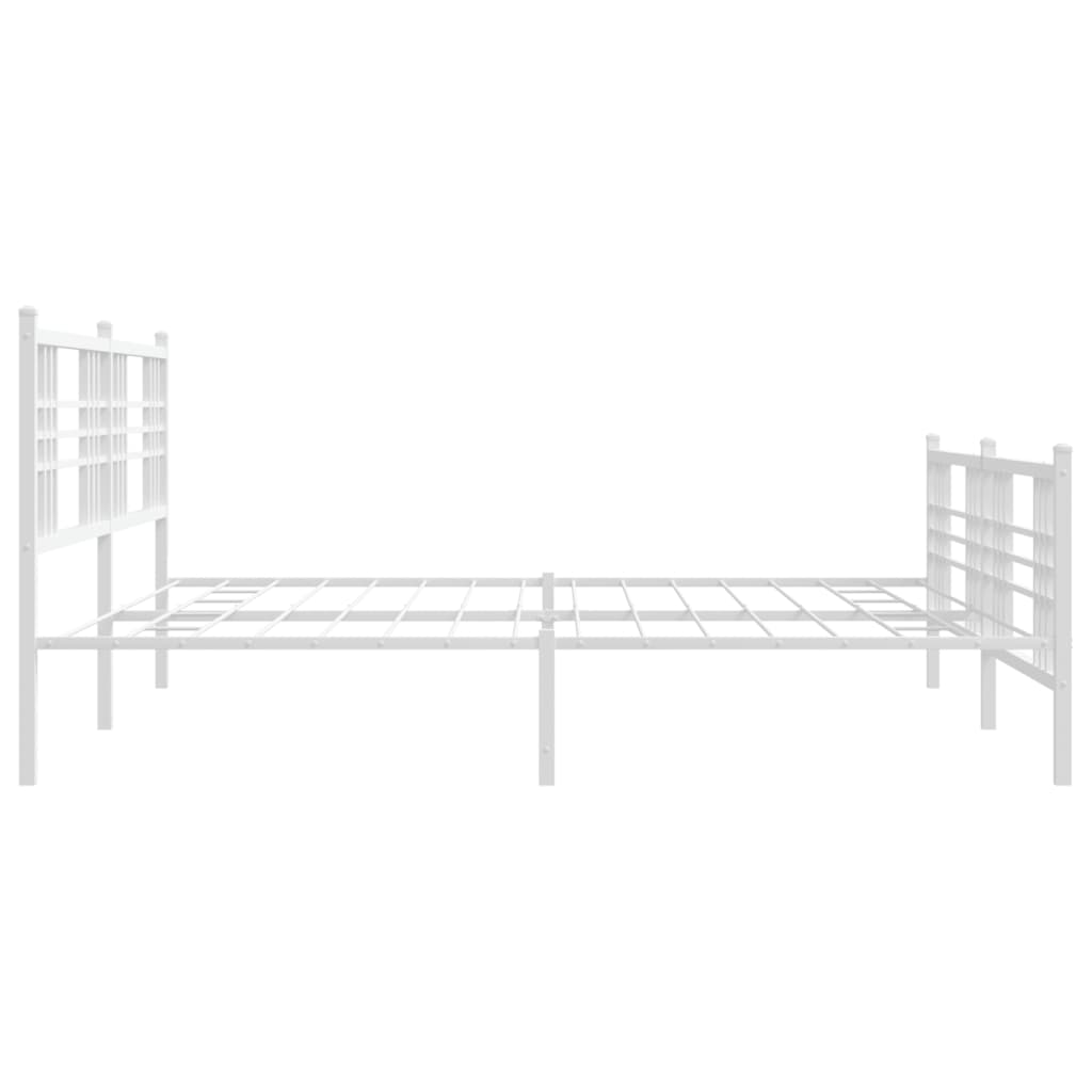 vidaXL Bedframe met hoofd- en voeteneinde metaal wit 200x200 cm