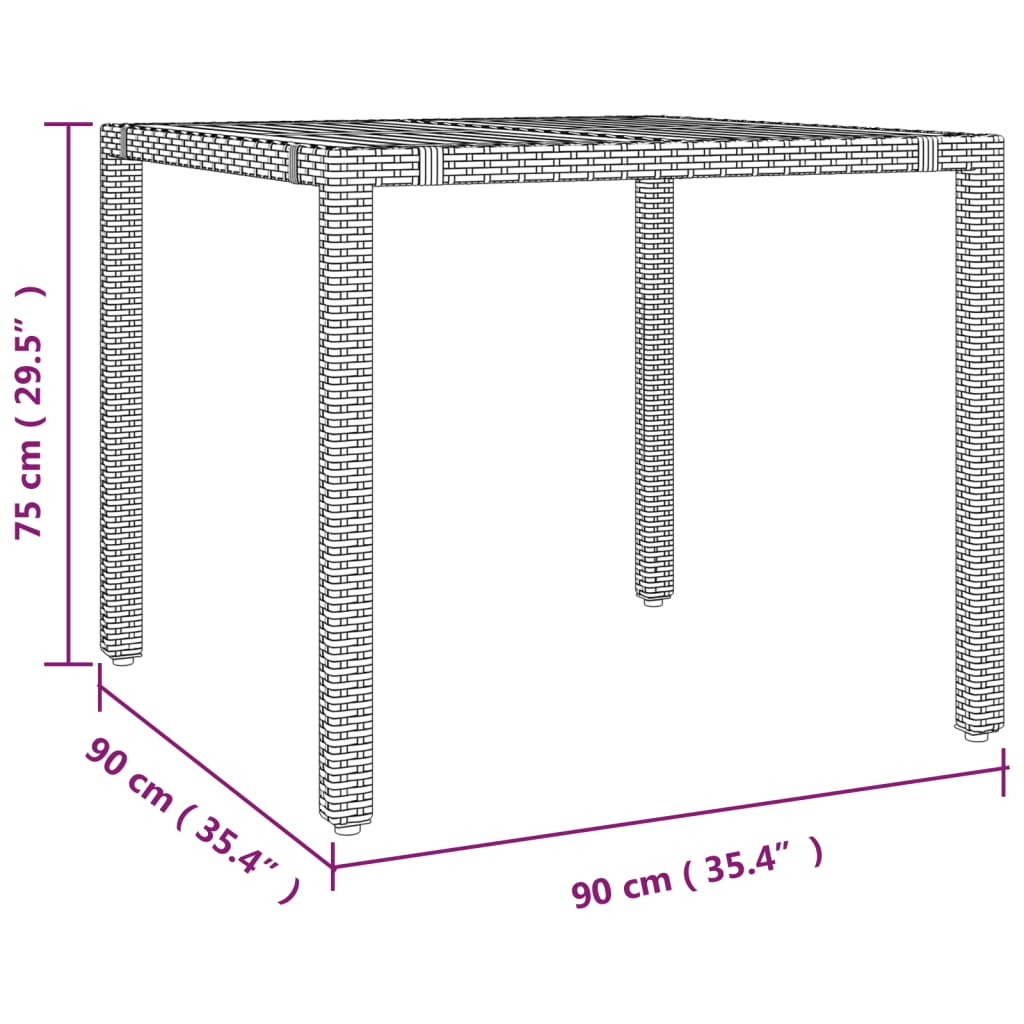 vidaXL 3-delige Bistroset met kussens poly rattan beige