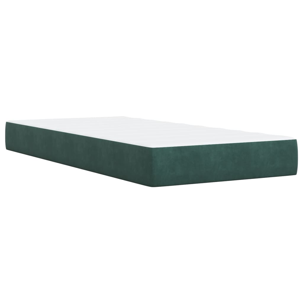 vidaXL Boxspring met matras fluweel donkergroen 80x200 cm