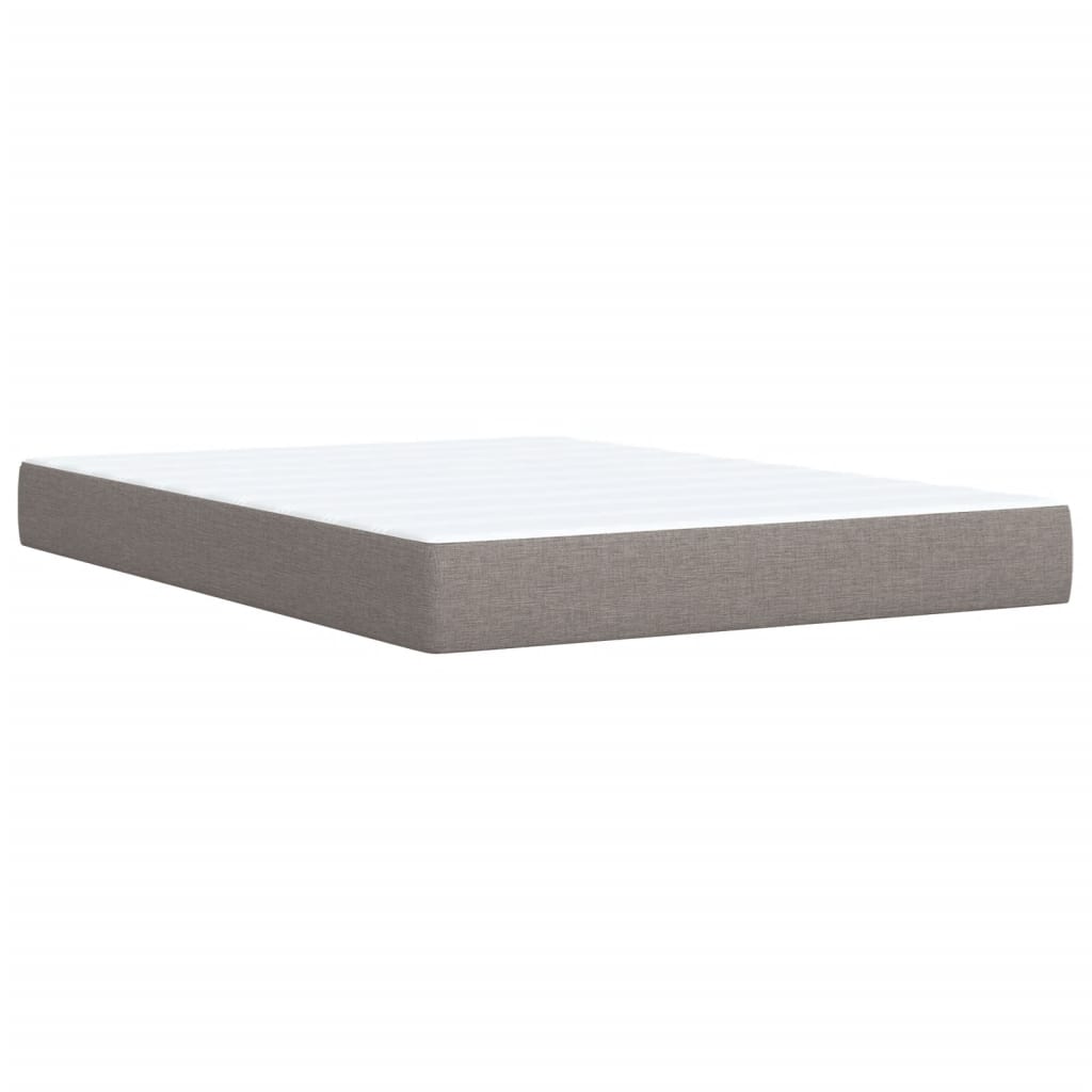 vidaXL Boxspring met matras stof taupe 160x200 cm