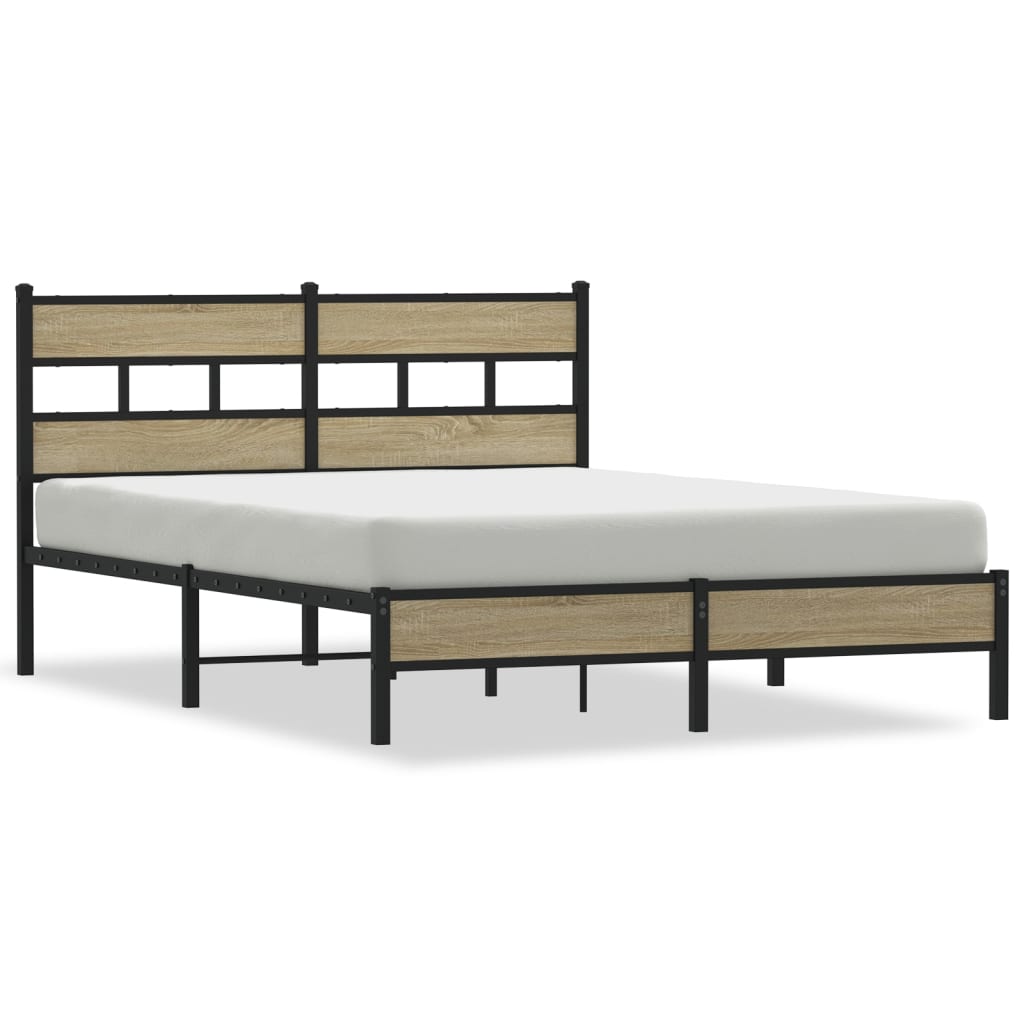 vidaXL Bedframe zonder matras hout sonoma eikenkleurig 137x190 cm