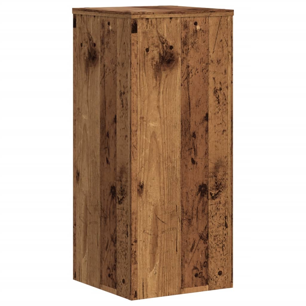 vidaXL Plantenstandaards 2 st 30x30x70 cm bewerkt hout oud houtkleurig