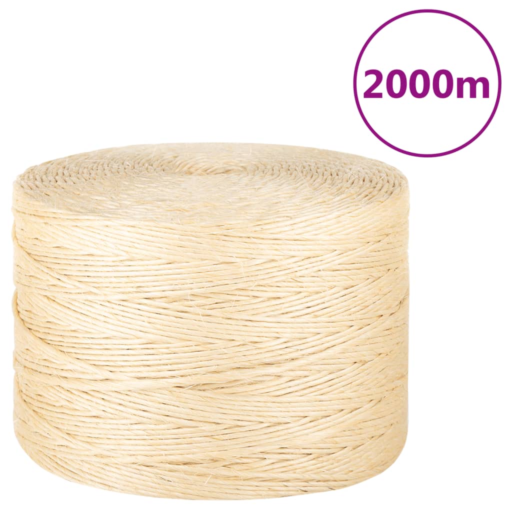 vidaXL Touw 3 mm 2000 m 100% sisal