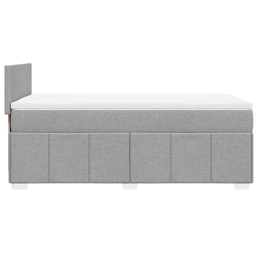 vidaXL Boxspring met matras stof lichtgrijs 90x200 cm