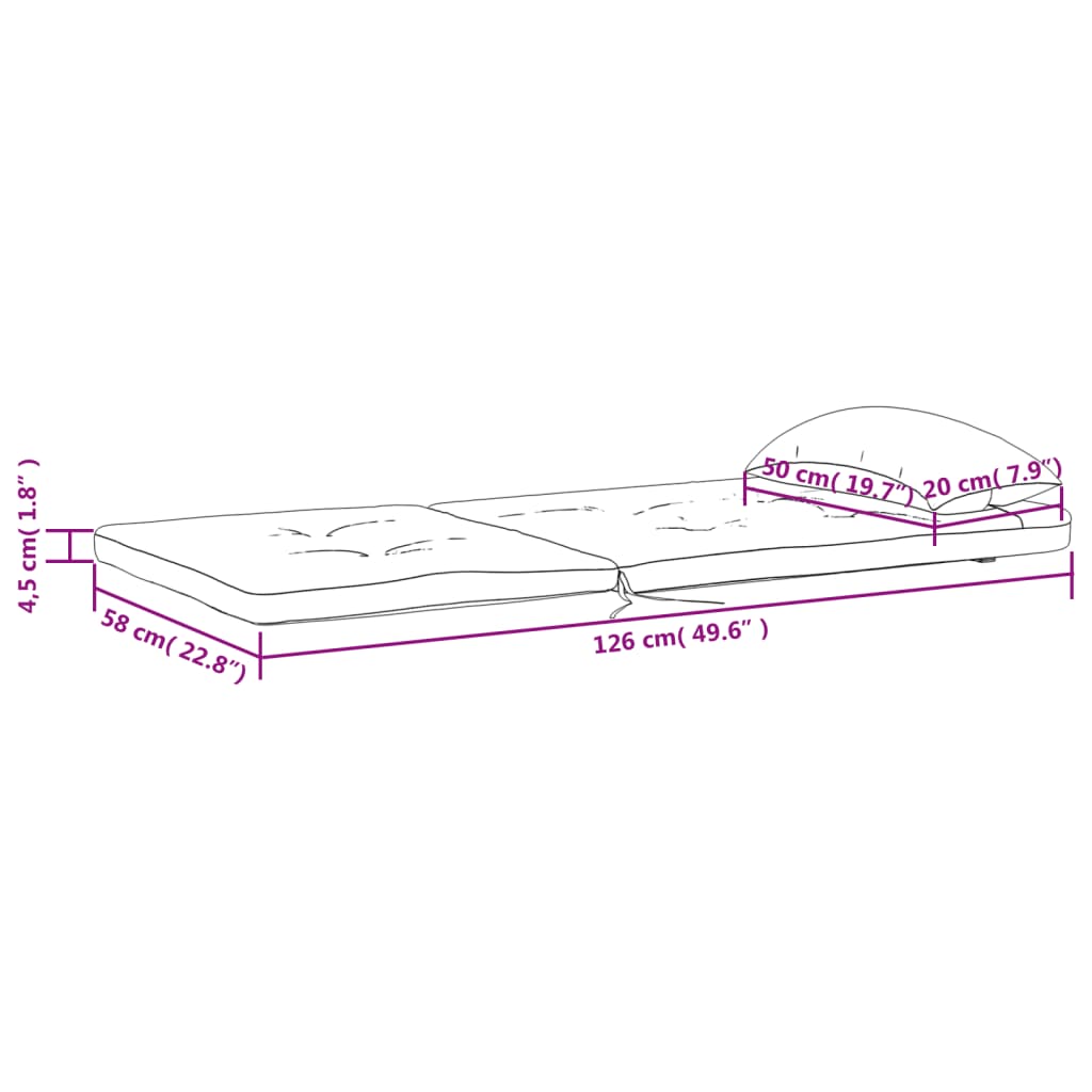 vidaXL Stoelkussens 2 st Adirondack oxford stof crèmekleurig