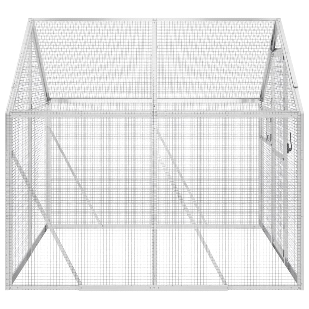 vidaXL Volière 1,79x2x1,85 m aluminium zilverkleurig