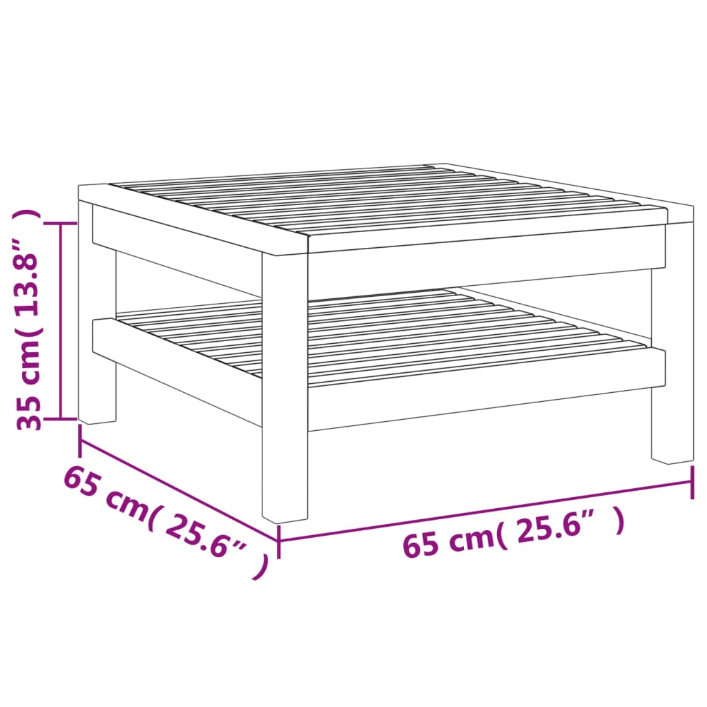 vidaXL Salontafel 65x65x35 cm massief acaciahout