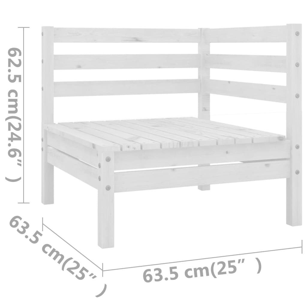 vidaXL 9-delige Loungeset massief grenenhout wit