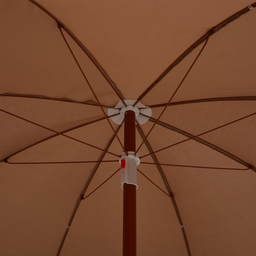 vidaXL Parasol met stalen paal 240 cm taupe