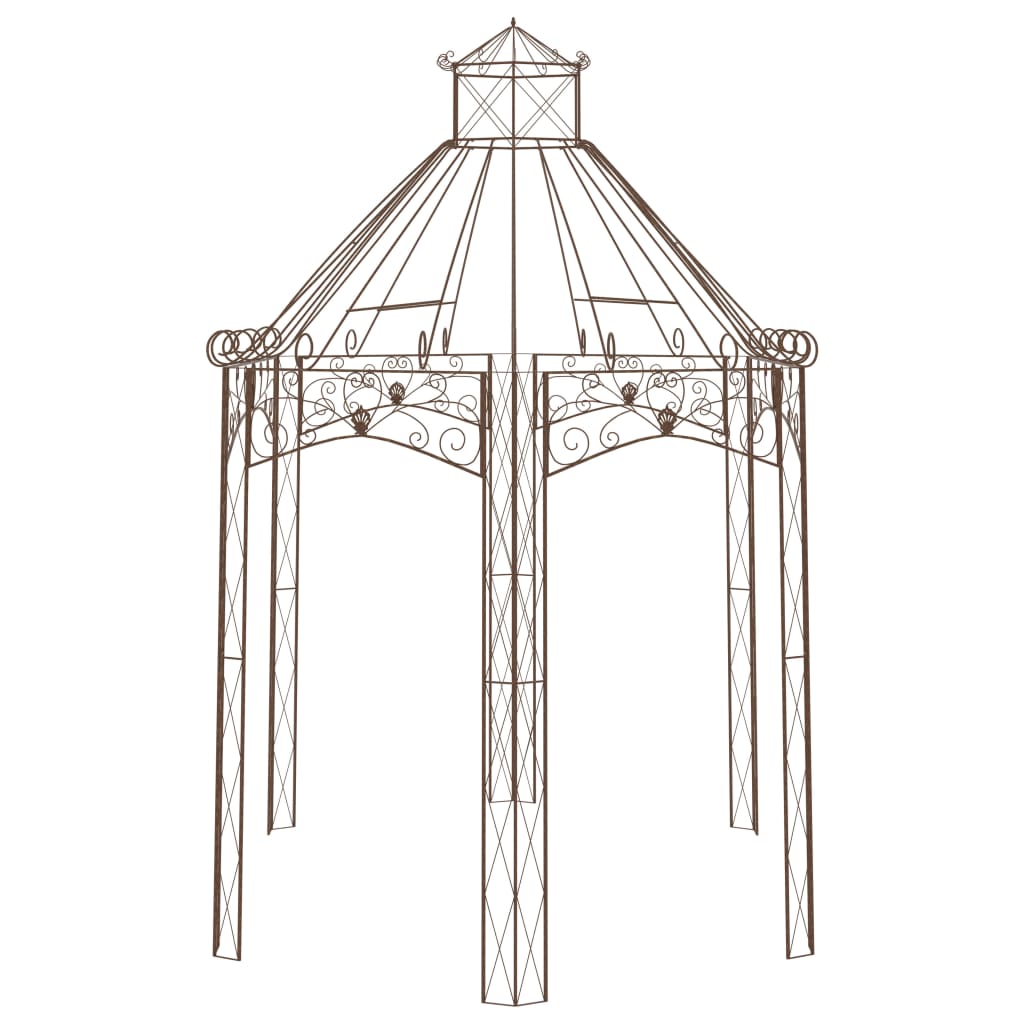 vidaXL Tuinpaviljoen 400x258x378 cm ijzer antiekbruin