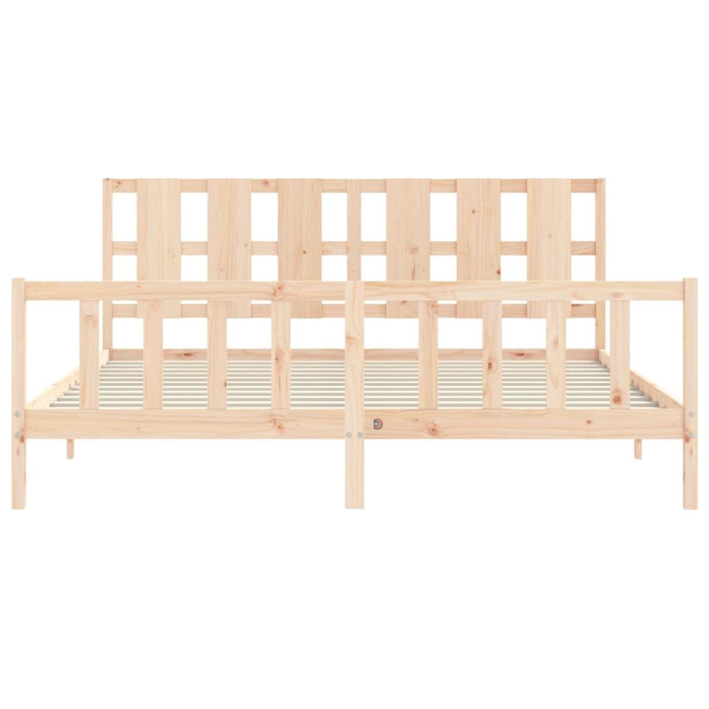 vidaXL Bedframe met hoofdbord massief hout 180x200 cm