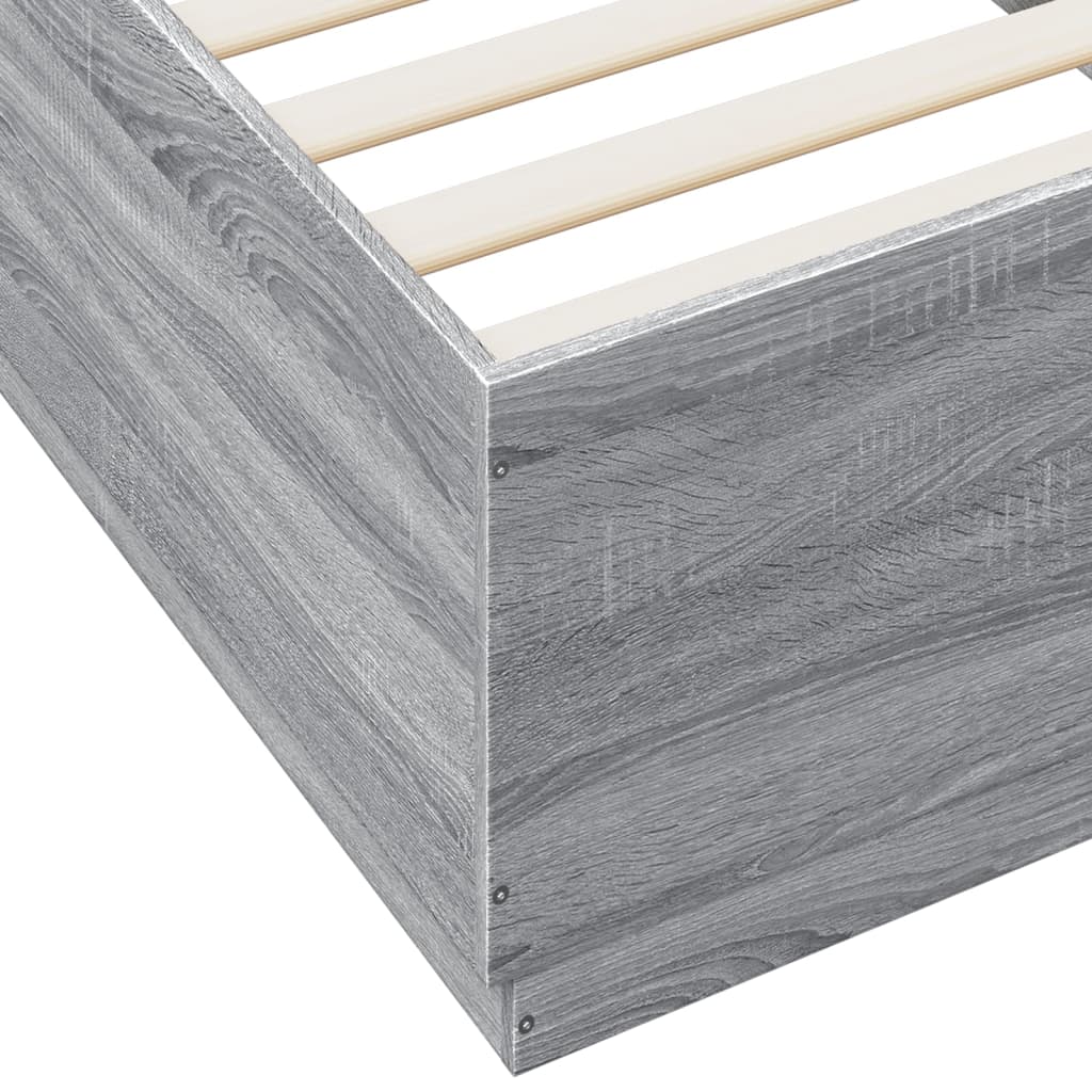 vidaXL Bedframe met LED-verlichting grijs sonoma eiken 100x200 cm