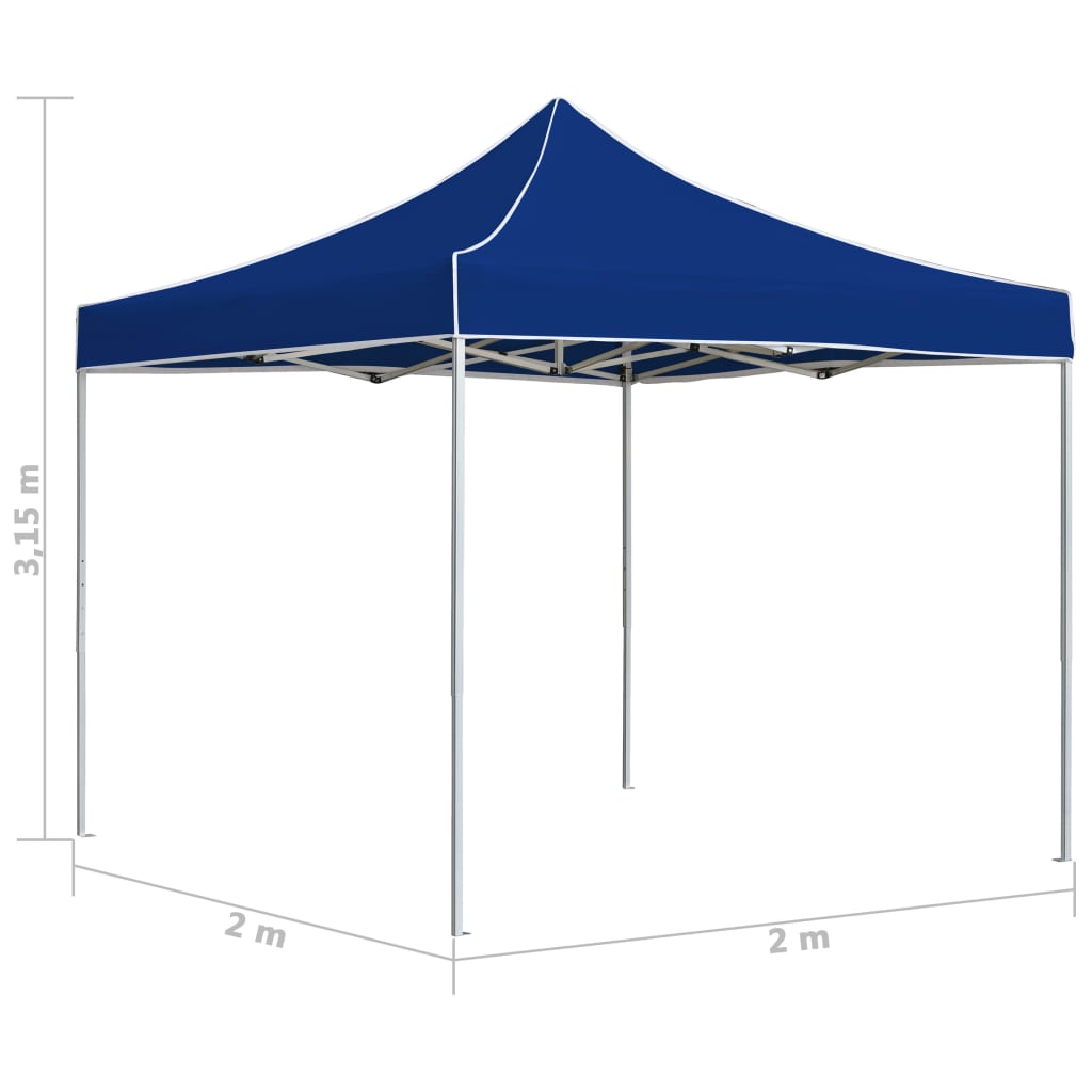 vidaXL Partytent professioneel inklapbaar 2x2 m aluminium blauw