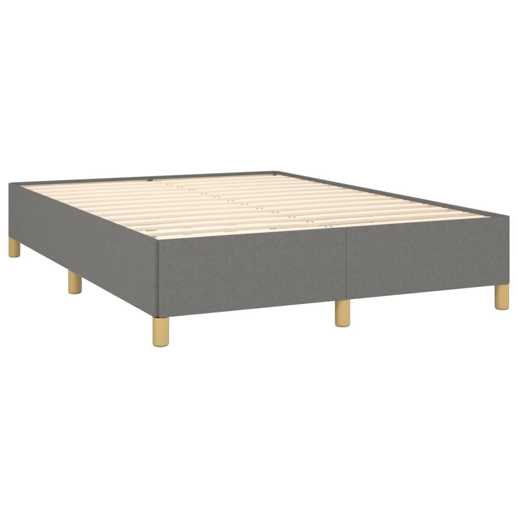 vidaXL Bedframe zonder matras stof donkergrijs 140x200 cm