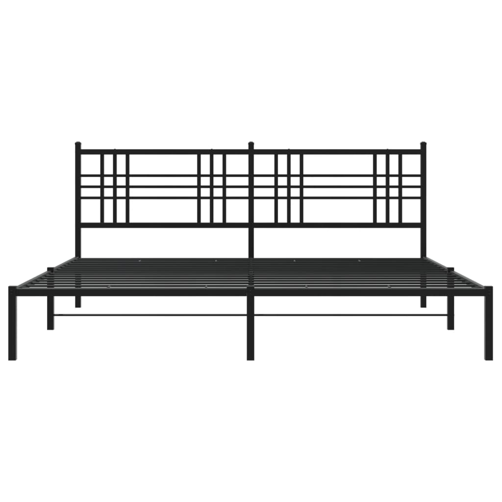 vidaXL Bedframe met hoofdbord metaal zwart 193x203 cm