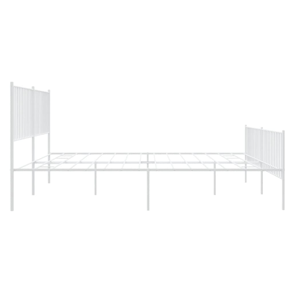 vidaXL Bedframe met hoofd- en voeteneinde metaal wit 200x200 cm