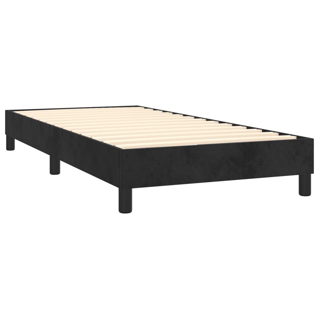 vidaXL Boxspring met matras fluweel zwart 100x200 cm