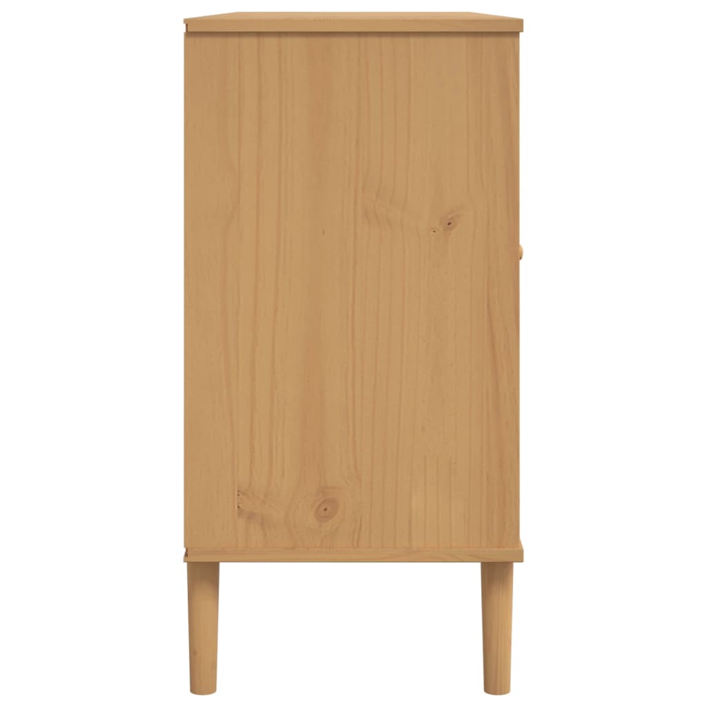 vidaXL Dressoir SENJA rattan-look 112x40x80 cm grenenhout bruin