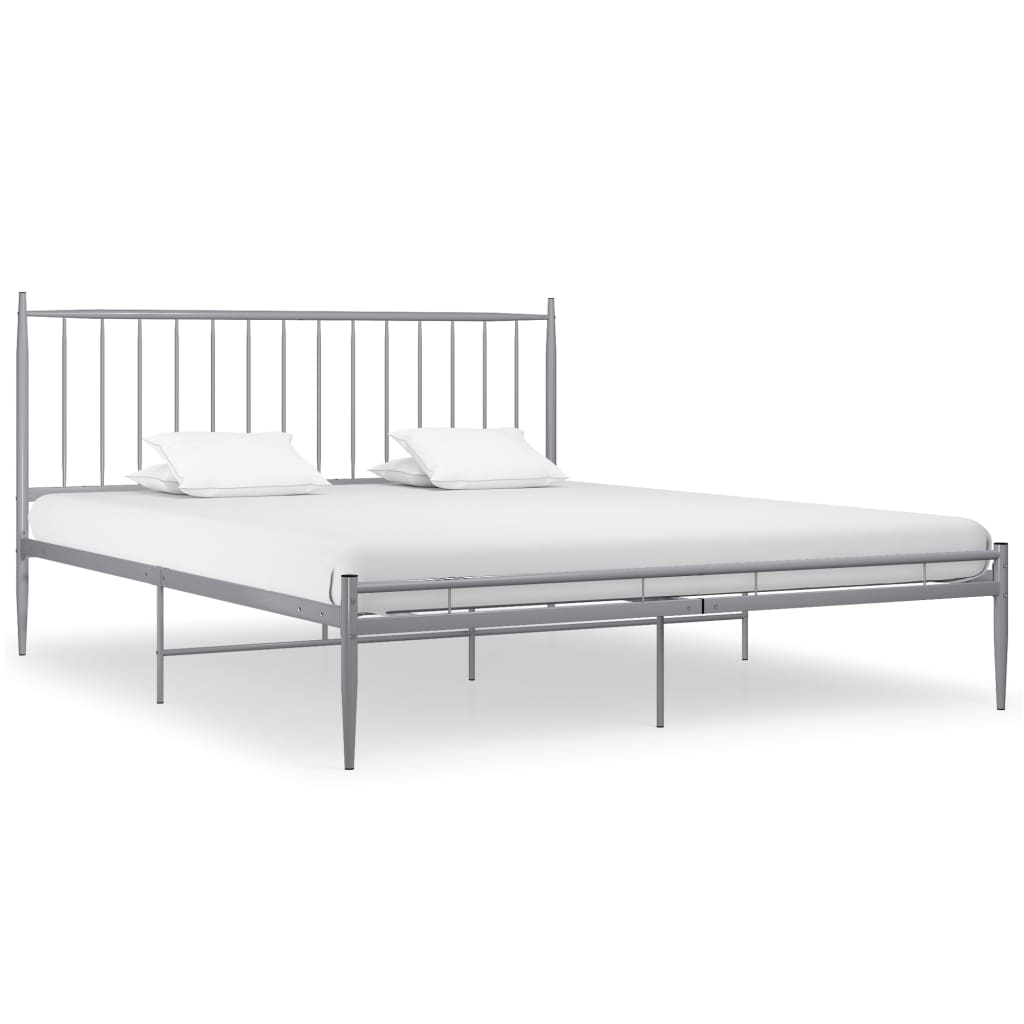 vidaXL Bedframe metaal grijs 140x200 cm