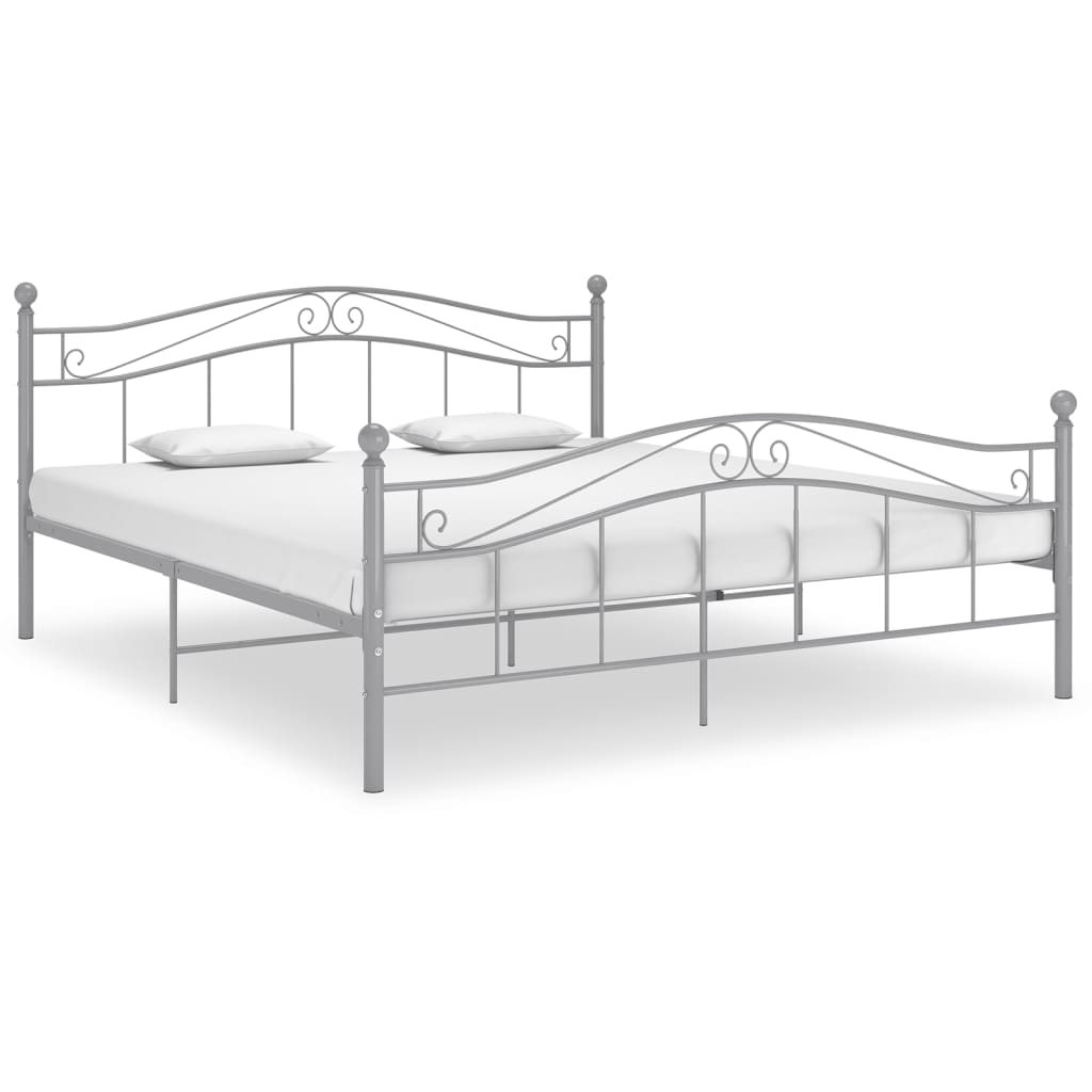 vidaXL Bedframe metaal grijs 140x200 cm