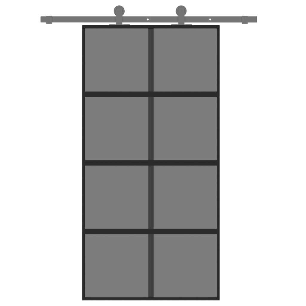 vidaXL Schuifdeur 102,5x205 cm gehard glas en aluminium zwart