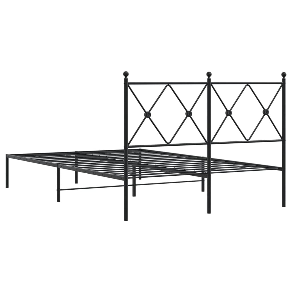 vidaXL Bedframe met hoofdbord metaal zwart 120x200 cm