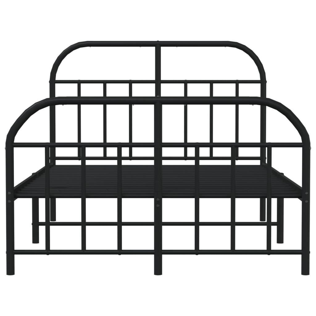 vidaXL Bedframe met hoofd- en voeteneinde metaal zwart 120x190 cm