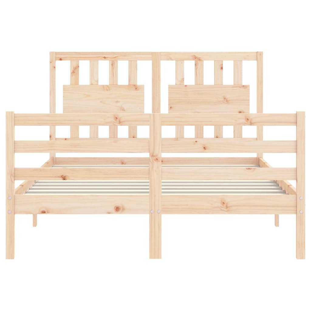 vidaXL Bedframe met hoofdbord massief hout