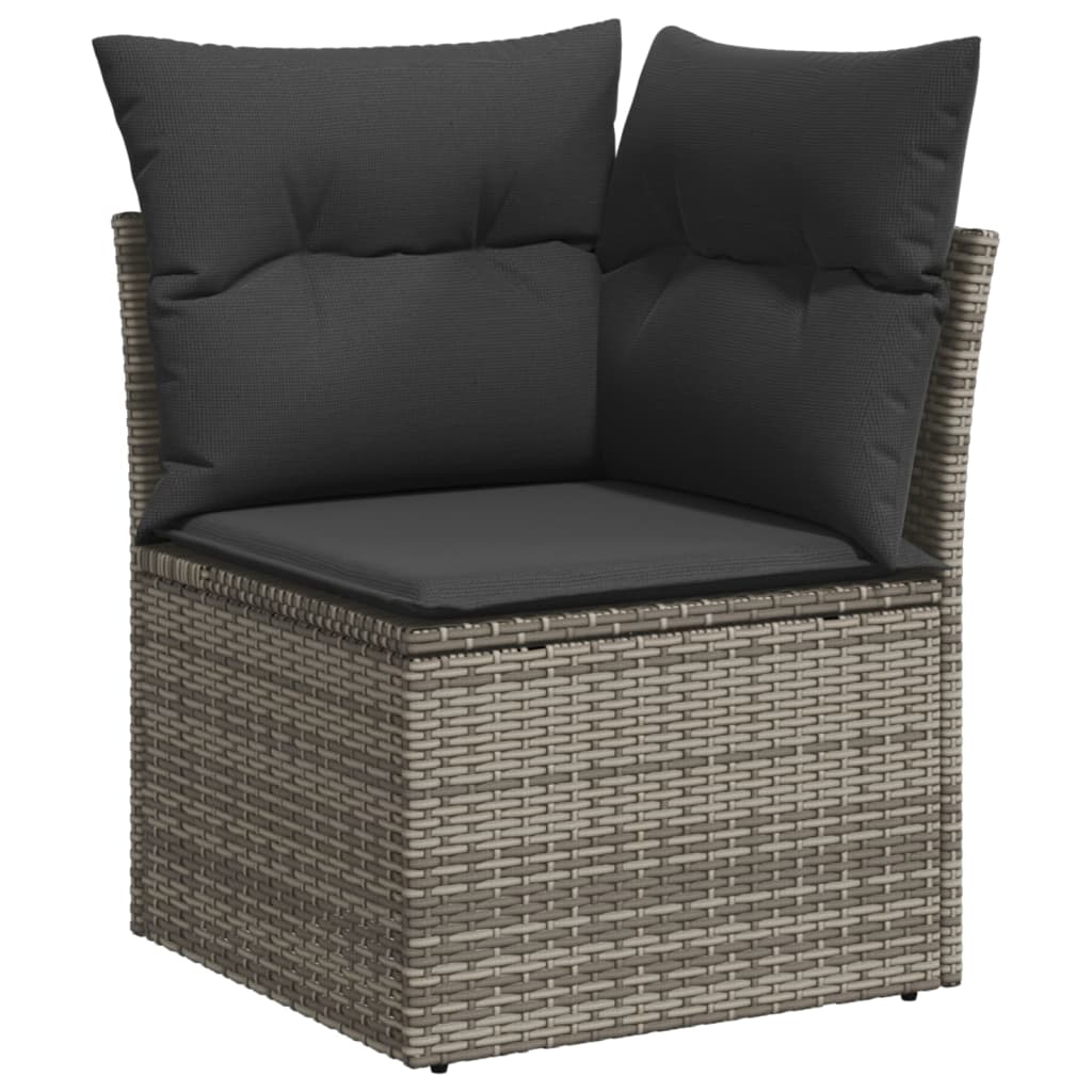 vidaXL 7-delige Loungeset met kussens poly rattan grijs