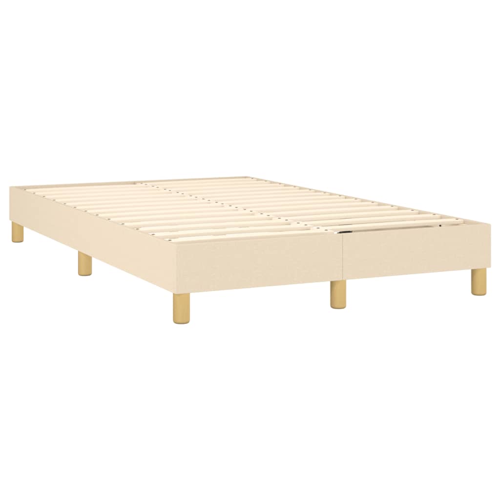 vidaXL Boxspring met matras stof crèmekleurig 120x200 cm