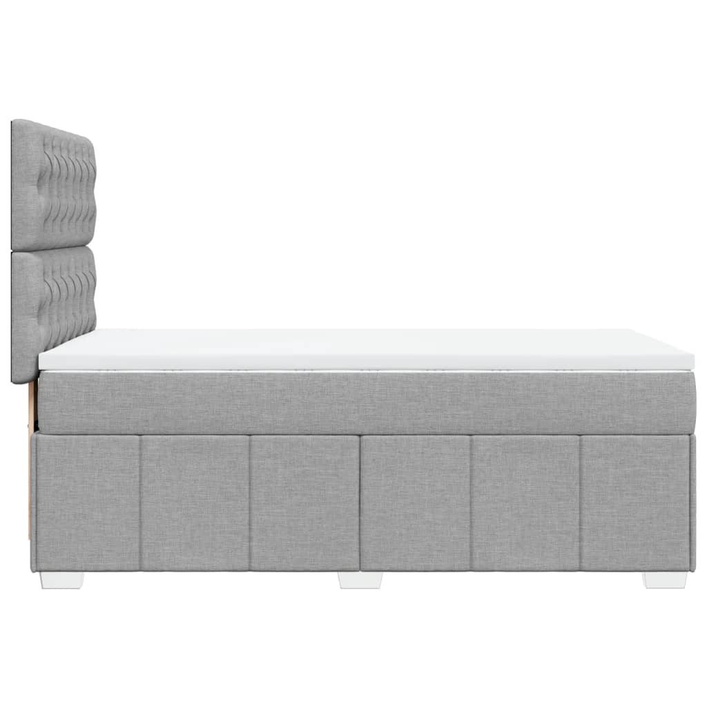 vidaXL Boxspring met matras stof lichtgrijs 90x200 cm