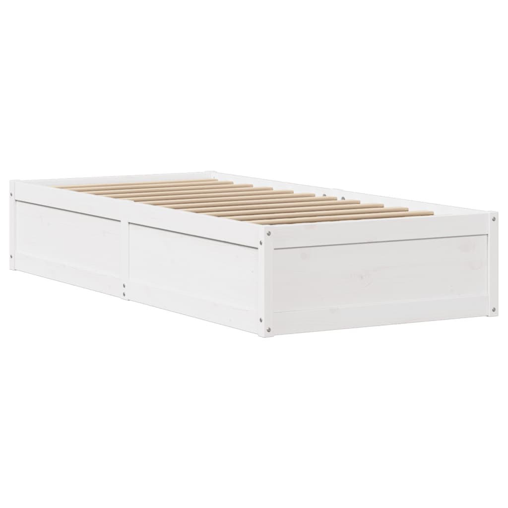 vidaXL Bedframe zonder matras massief grenenhout wit 140x200 cm