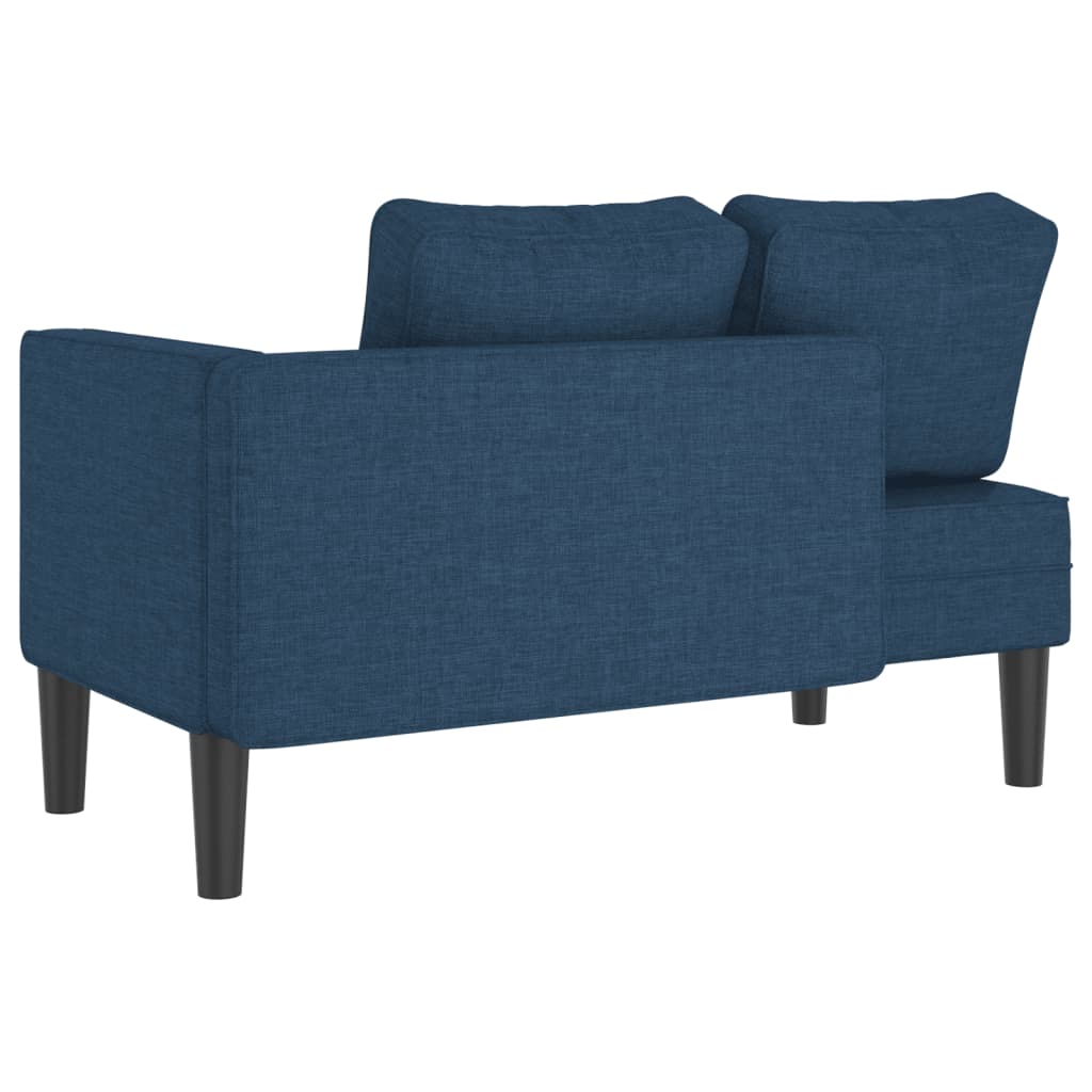 vidaXL Chaise longue met kussens stof blauw