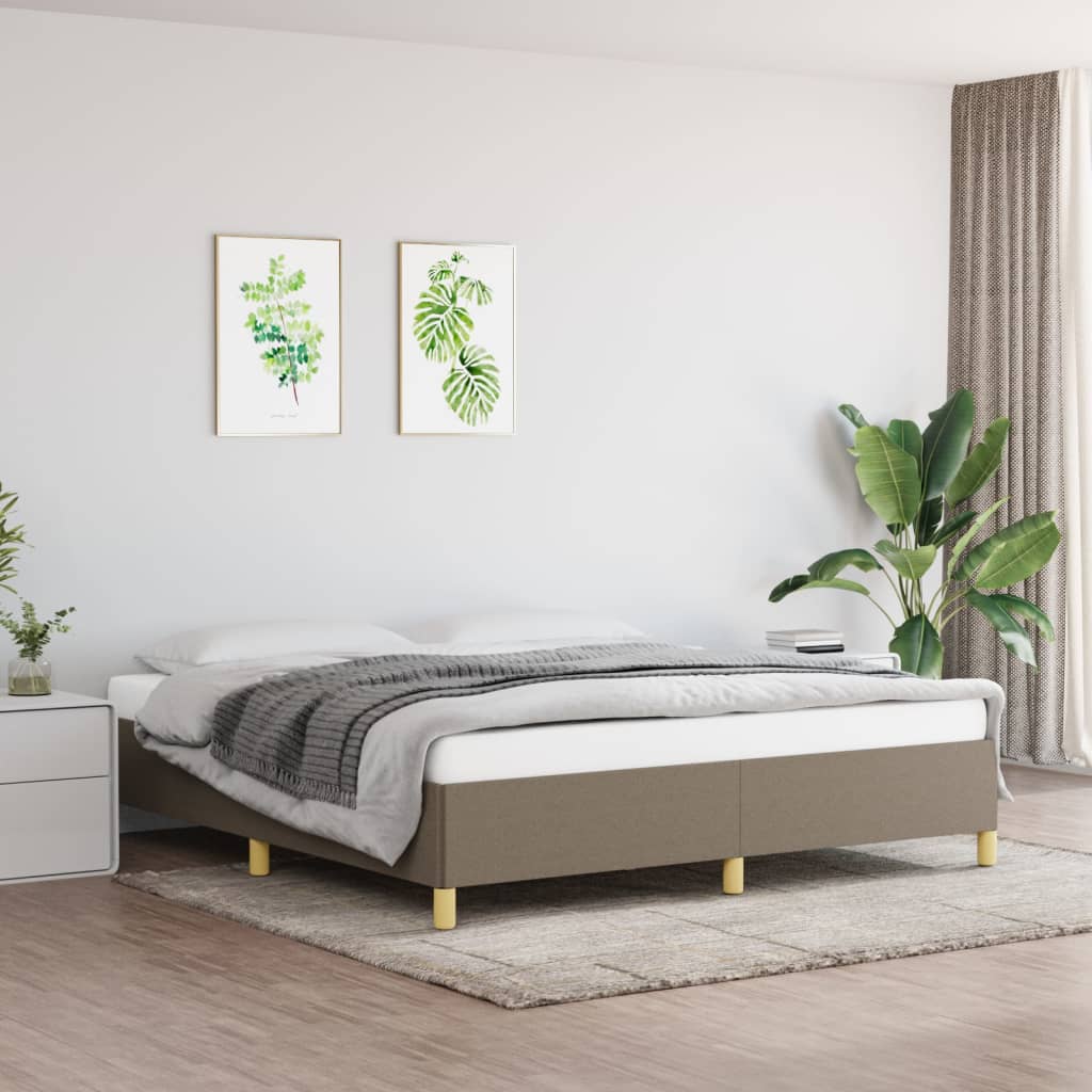 vidaXL Bedframe zonder matras stof taupe 160x200 cm