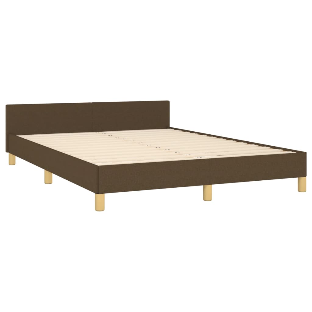 vidaXL Bedframe met hoofdeinde stof donkerblauw 140x190 cm