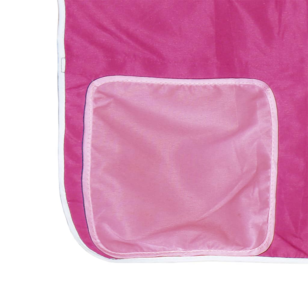 vidaXL Kinderhoogslaper met gordijnen 80x200 cm grenenhout roze