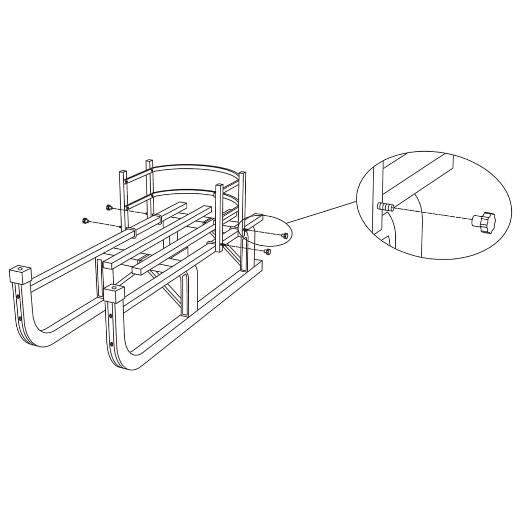 vidaXL Rugleuning voor slee multiplex rood