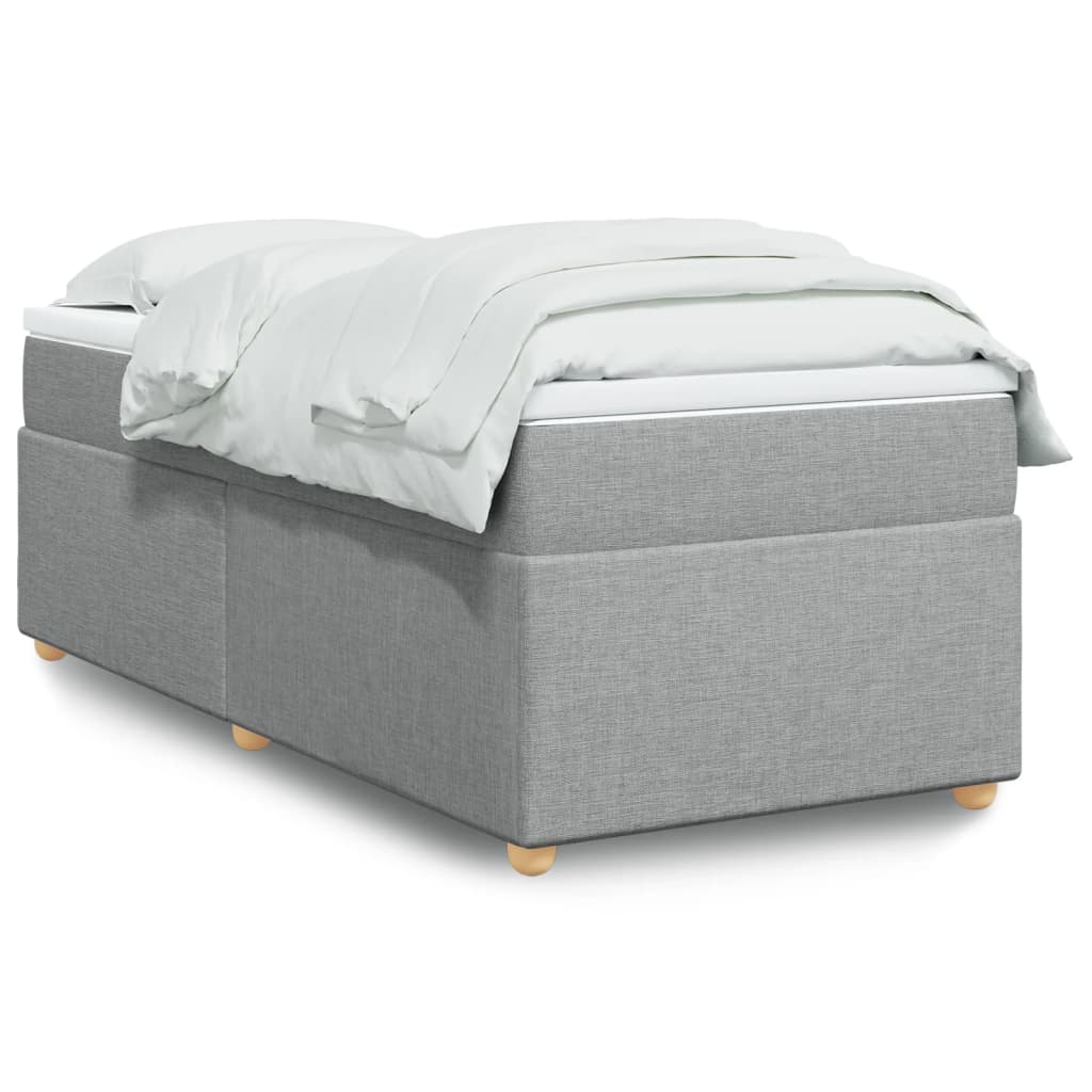 vidaXL Boxspring met matras stof lichtgrijs 100x200 cm