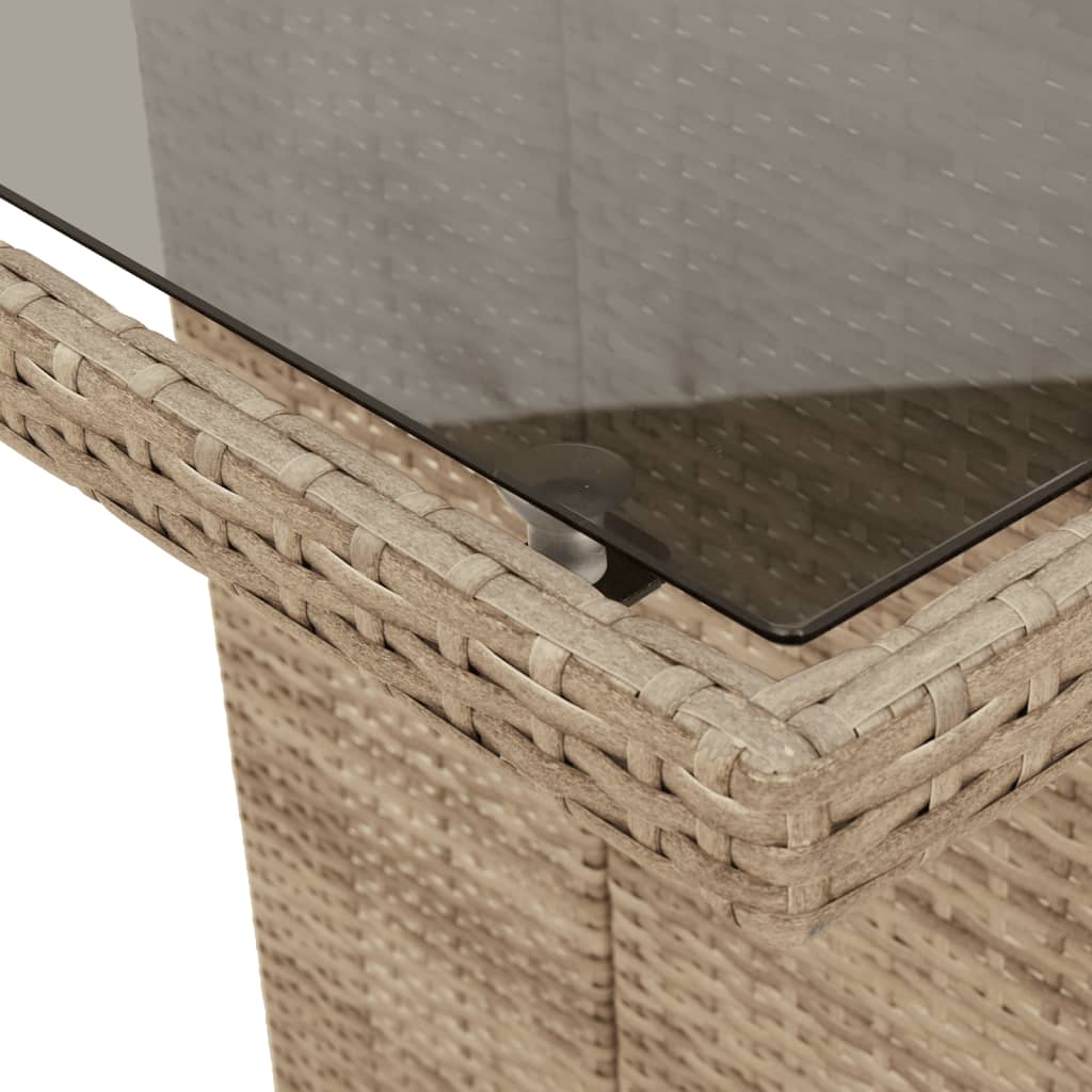 vidaXL 9-delige Tuinset met kussens poly rattan gemengd beige