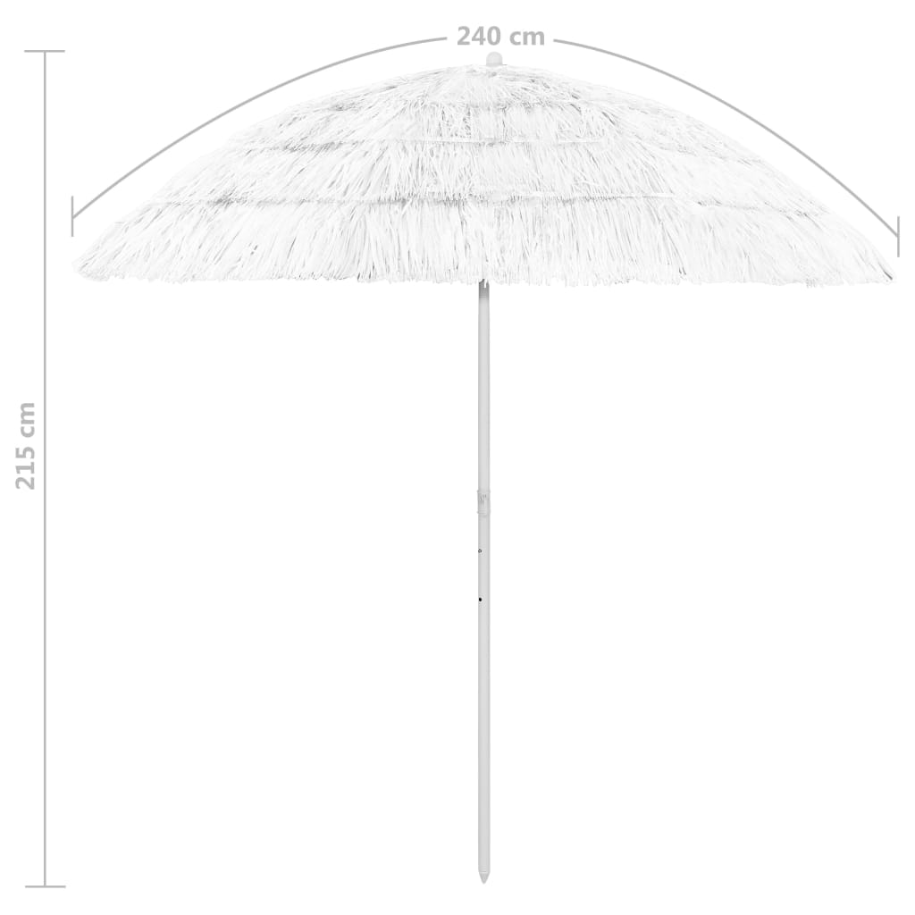 vidaXL Strandparasol Hawaï 240 cm wit