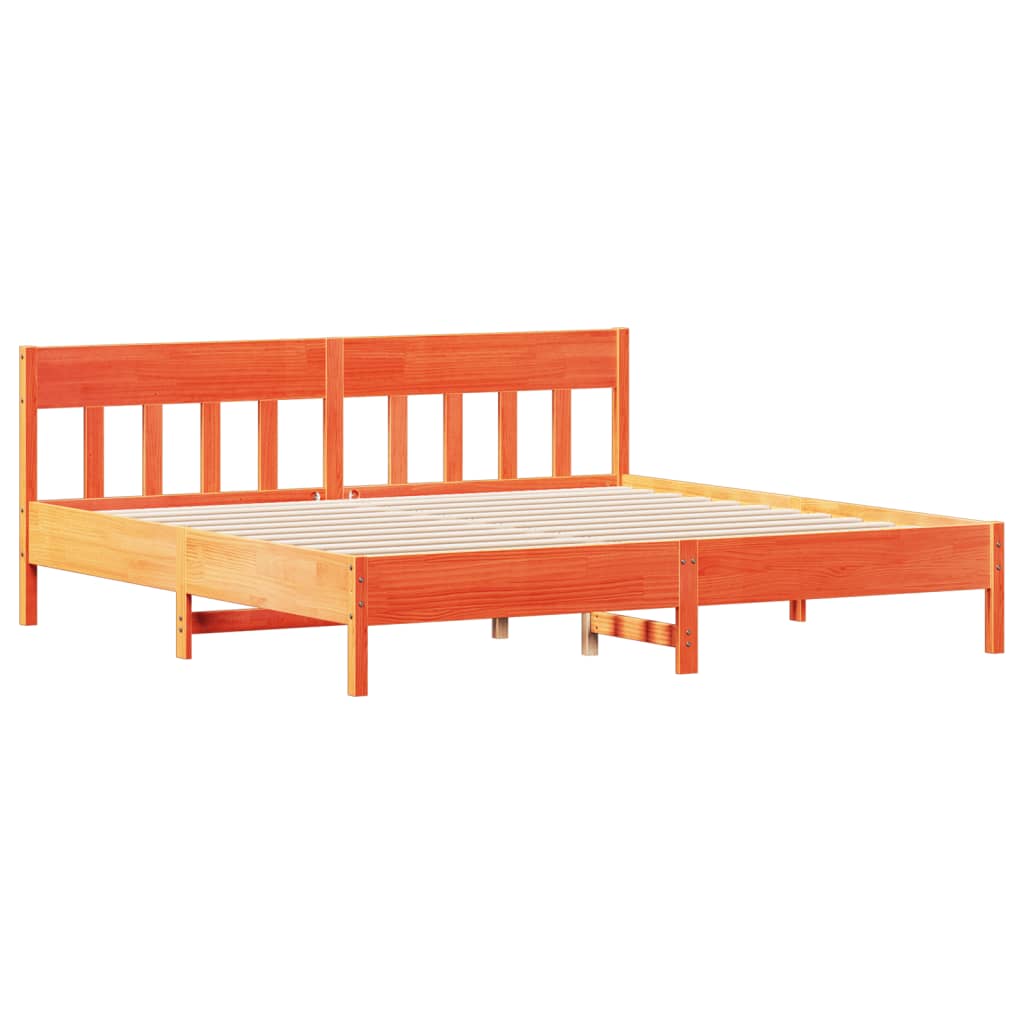 vidaXL Bedframe zonder matras massief grenenhout wasbruin 180x200 cm