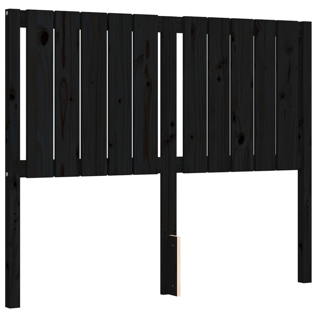 vidaXL Bedframe met hoofdbord massief hout zwart