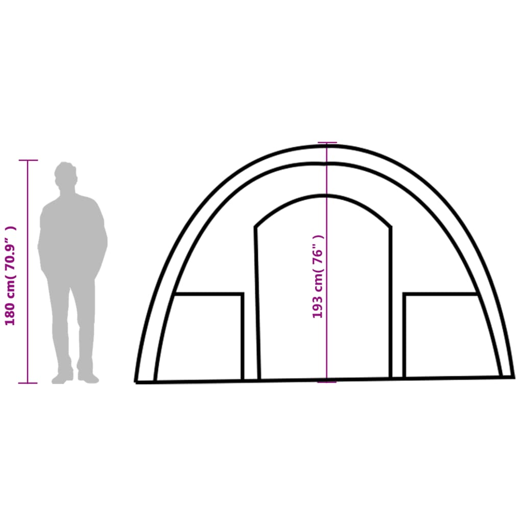 vidaXL Tunneltent 4-persoons waterdicht groen